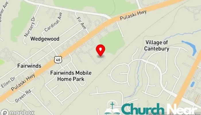 map of Alpha Worship Center Religious organization, Baptist church in Bear