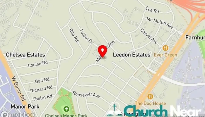map of Church of God of Prophecy Church in New Castle