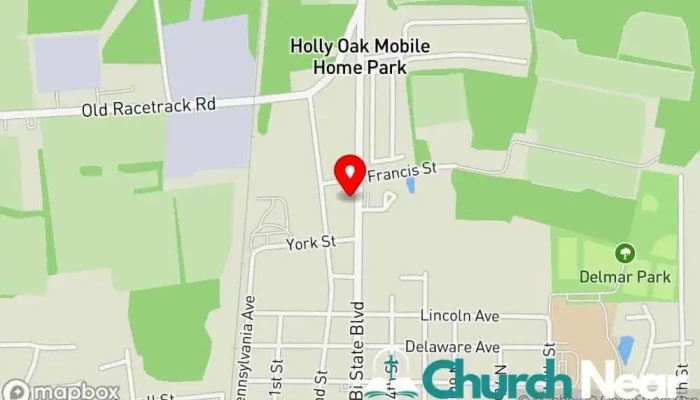map of Cornerstone Community Church Presbyterian church in Delmar