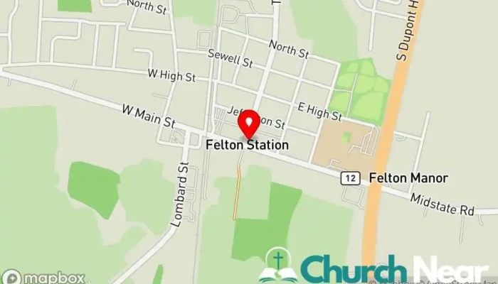 map of Felton United Methodist Church Methodist church in Felton