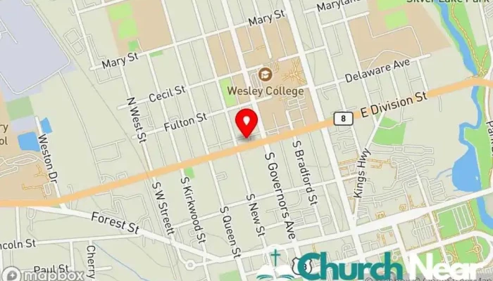 map of John Wesley AME Church Wesleyan church in Dover