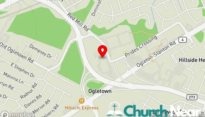 map of Ogletown Baptist Church Baptist church, Christian church in Newark